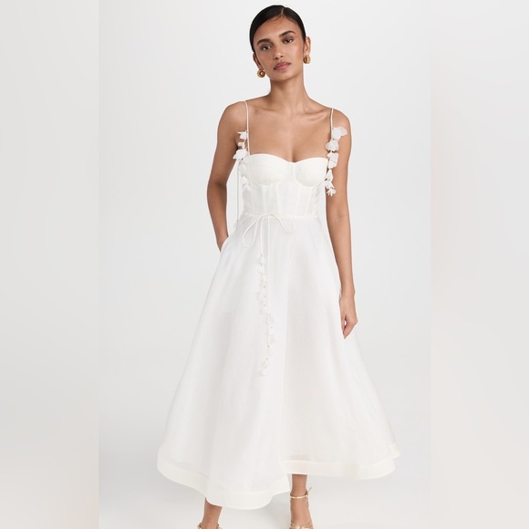 Zimmermann
Wonderland Midi Corset  White Spaghetti Strap Dress size 0 XS - Picture 1 of 4